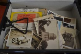 FILE OF ASSORTED POSTCARDS AND VINTAGE PHOTOGRAPHS