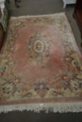 PINK GROUND CHINESE STYLE RUG, APPROX 2M LONG