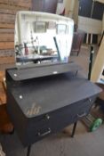 BLACK PAINTED DRESSING TABLE WITH MIRROR, 78CM WIDE
