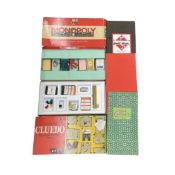 A mixed lot of vintage board games, to include: - Monopoly - Cluedo - Home Cricket game board(