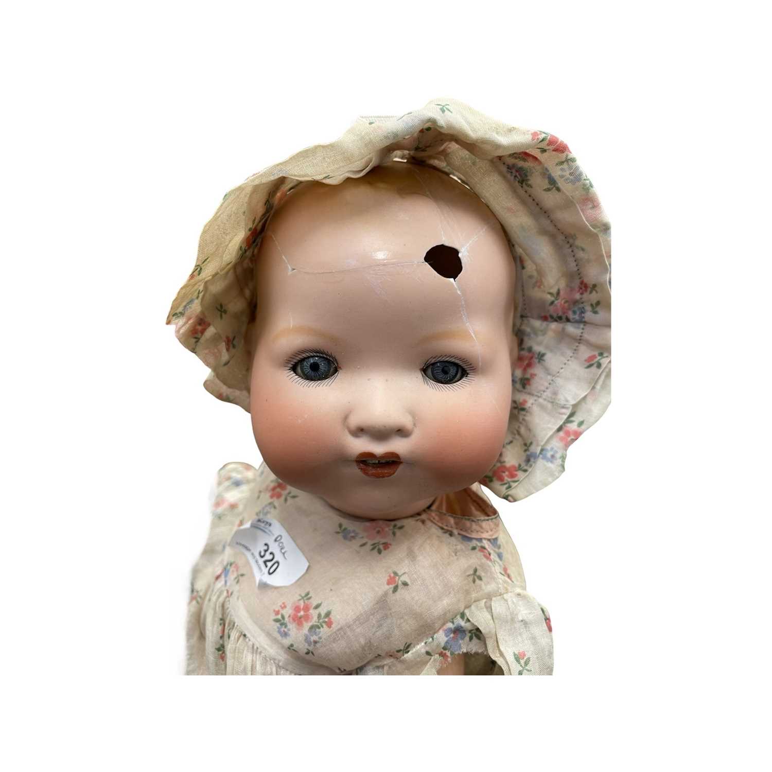 An Armand Marseille bisque head doll, with painted hair, blue eyes, opened mouthed with 2 teeth, - Image 2 of 4