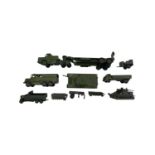 A collection of die-cast Dinky Military vehicles, to include: - 660 Tank Transporter - 689 Medium
