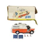 A boxed Dinky Police Accident Unit, with original police signs and traffic cones (1 missing)