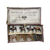 A boxed set of Britains die-cast figures, Mountain Artillery with Mule Team and Quick Firing Gun