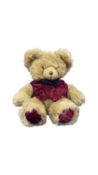 A limited edition Harrods Teddy Bear, 1996, in burgundy red waistcoat, seated height