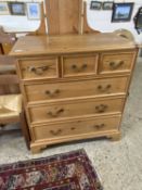 Modern pine seven drawer chest