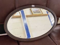 Edwardian oval bevelled wall mirror