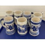 Quantity of modern Delft tankards