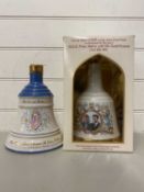 Two commemorative Bells Scotch Whisky decanters, Queen Mother's 90th Birthday and Prince Andrew