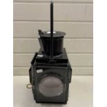 Black painted metal railway lantern