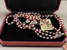 Ayesha pearl necklace together with matching bracelet and earrings