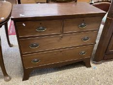 SMALL 19TH CENTURY MAHOGANY CHEST WITH TWO SHORT OVER TWO LONG DRAWERS, 92CM WIDE