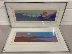 Justine Nawn, Vista and Bridge, silk screen prints, framed and glazed
