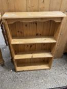 Small narrow pine bookcase cabinet