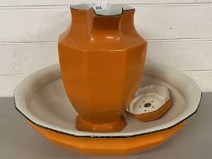 A Cauldon orange wash stand set