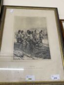 CATON WOODVILLE, 'CARRYING SIR JOHN MOORE FROM THE BATTLEFIELD', BLACK AND WHITE PRINT, F/G