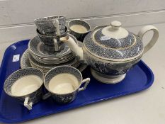 Quantity of Victoria porcelain rustic tea wares together with a further tray of Royal Stafford tea