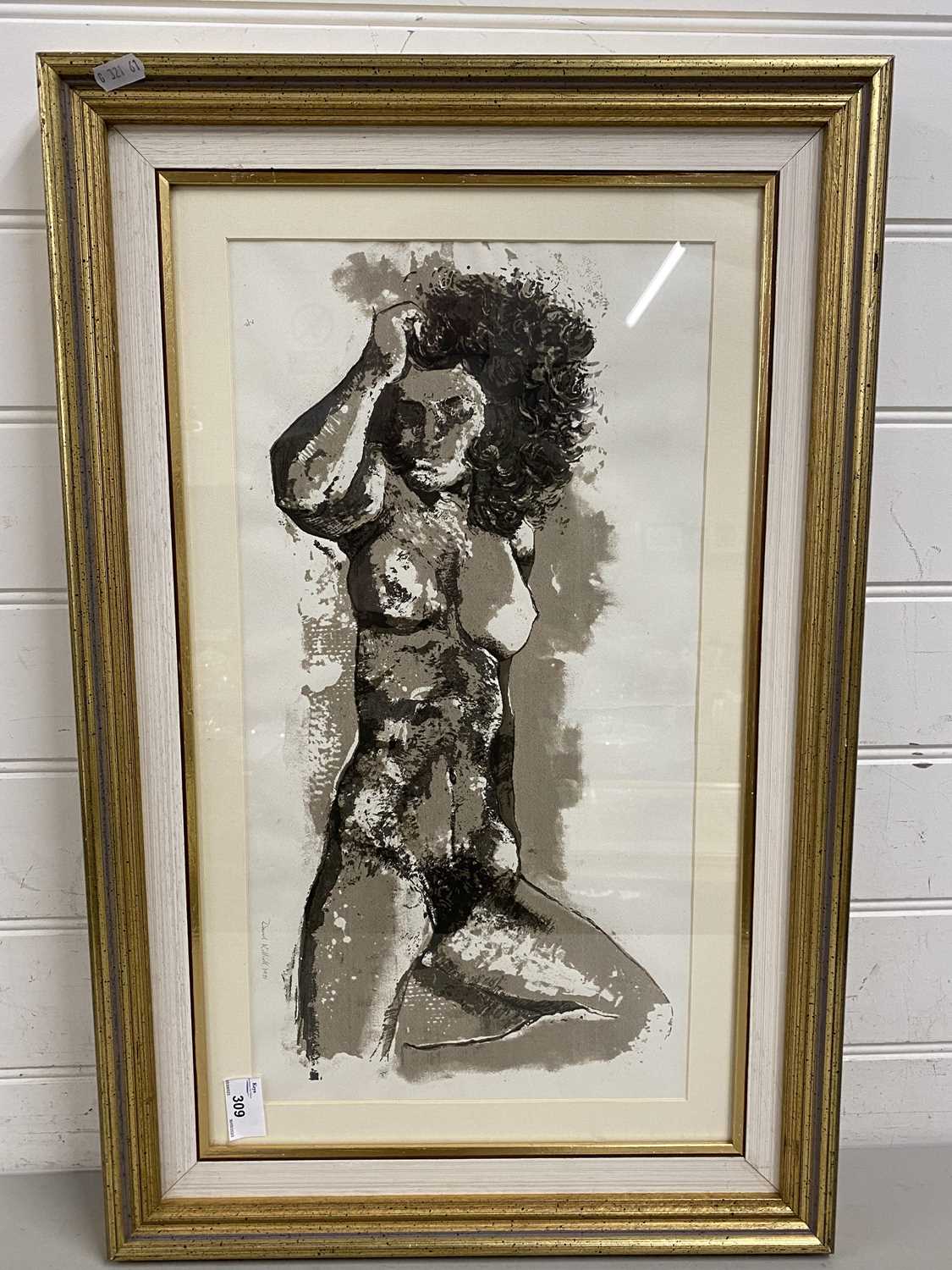 David Killich, Nude Recycling, watercolour, framed