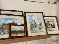 Tony Bryant - a group of four studies various views of Yarmouth, coloured prints, framed and