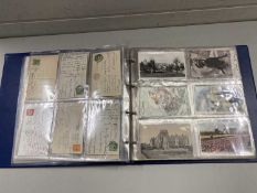 Large album of various postcards and greetings cards to include some silk work wartime editions