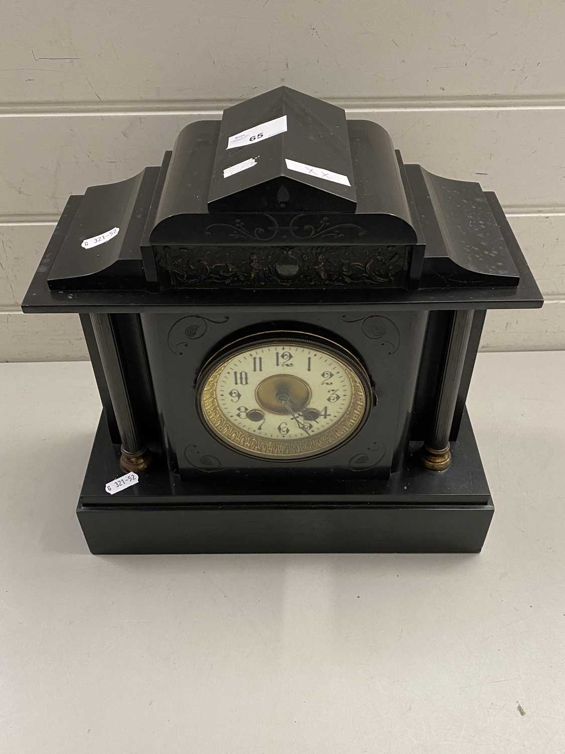 Victorian black slate cased mantel clock - Image 2 of 2