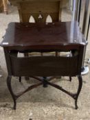 SMALL EDWARDIAN MAHOGANY SIDE TABLE WITH FOLD DOWN SIDES, 60CM WIDE