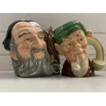 Royal Doulton character jugs Merlin and The Leprechaun (2)