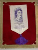 Royalty Interest - Silk tassel produced for the coronation of Elizabeth II 1953 set in a card case