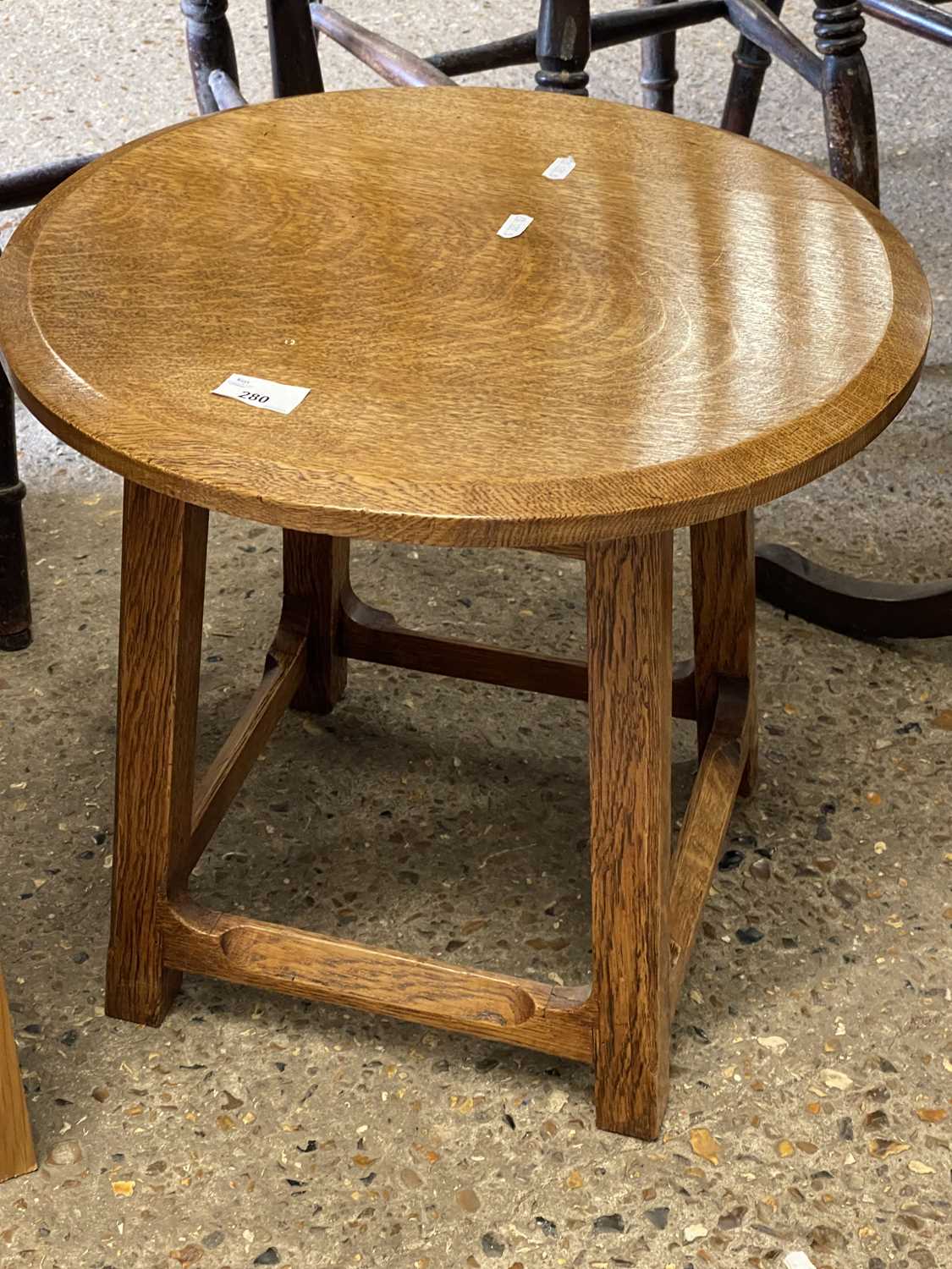 Small oak circular topped occasional table
