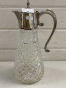 Clear glass jug with silver plated mount