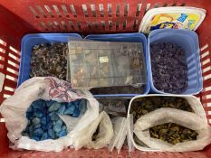 A quantity of tumbled and partially tumbled mineral speciments to include Tigers Eye, Amethyst, Rose