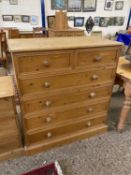 Modern pine six drawer chest