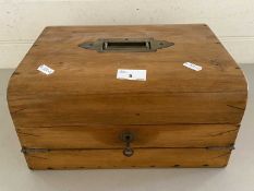20th Century hardwood writing box with fitted interior