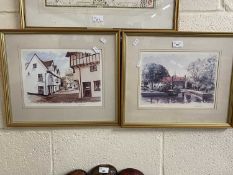 Martin Sexton - group of four prints, various views of Norwich, framed and glazed