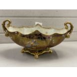 Carlton ware rouge and gilt patterned double handled centre piece vase