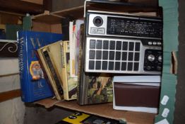 Elftone Champion vintage radio together with a quantity of books to include The Dictionary of