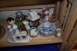Mixed Lot: Small pottery items, ceramics, miniature Toby jugs etc