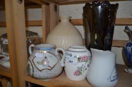 Mixed Lot: Silver lustre vase, a cream vase, Crown Staffordshire and others