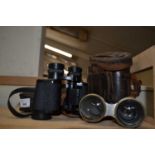 Tasco 8 x 30mm binoculars, cased together with a pair of opera glasses, cased