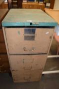 Vintage metal three drawer filing cabinet