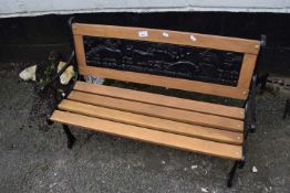 Child's iron frame garden bench