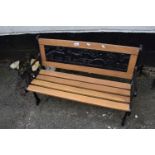 Child's iron frame garden bench