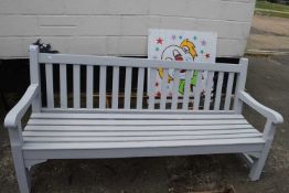 Large painted wooden garden bench