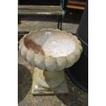 Shallow concrete pedestal planter