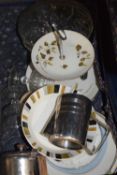 Quantity of assorted items to include two tier cake stand, ceramics, glass ware etc