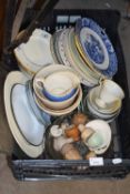 Mixed Lot: Assorted ceramics and glass, mixing bowls etc