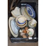 Mixed Lot: Assorted ceramics and glass, mixing bowls etc