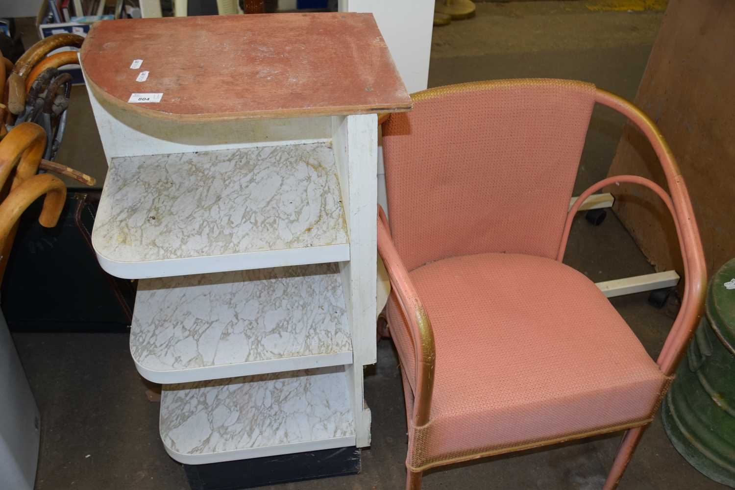 Corner shelf unit and a loom style chair