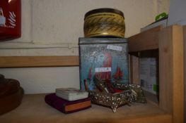 Quantity of vintage tins and other items