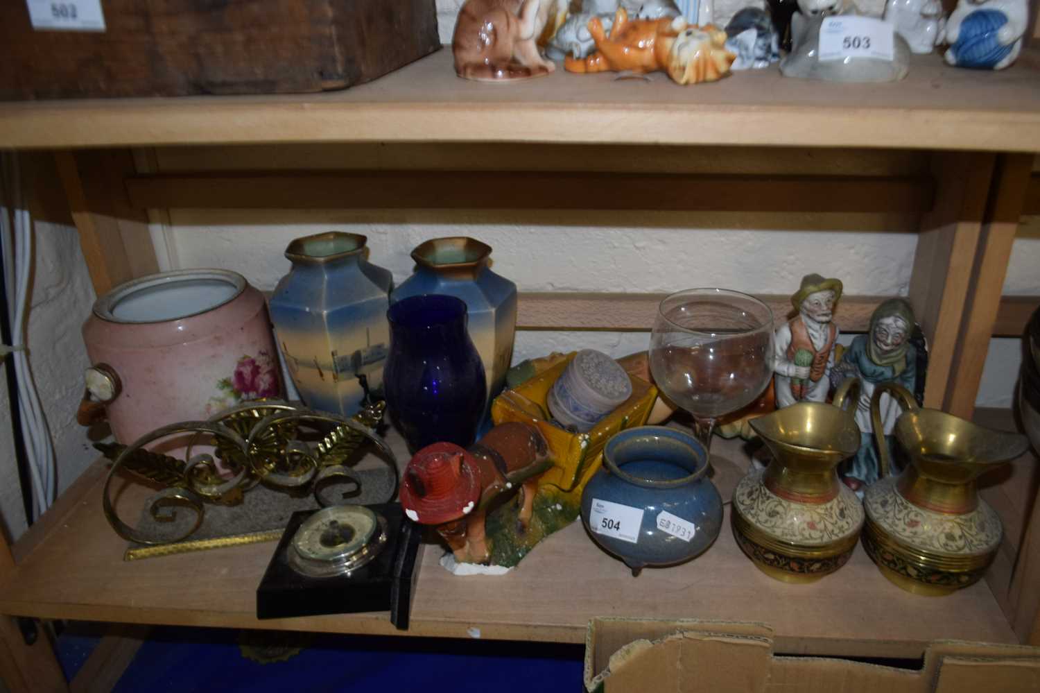 Mixed Lot: Ceramics, glass, metal wares, barometer etc